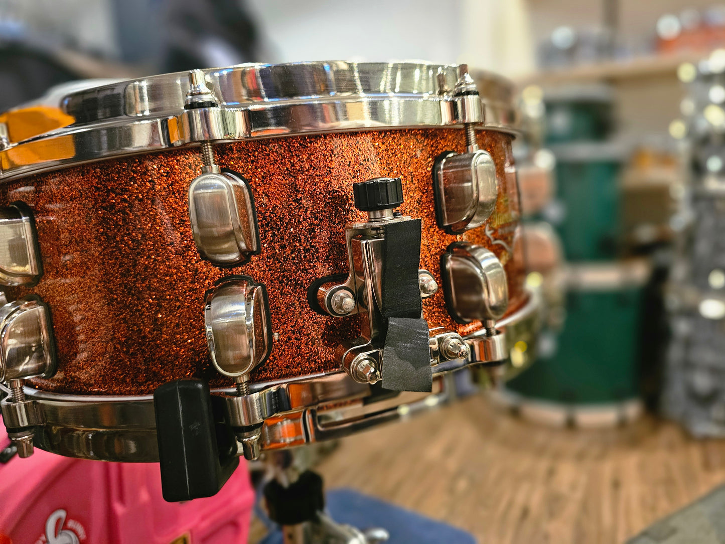 Tama Starclassic Bubinga Marigold sparkle Japan era 14x5.5 snare drum