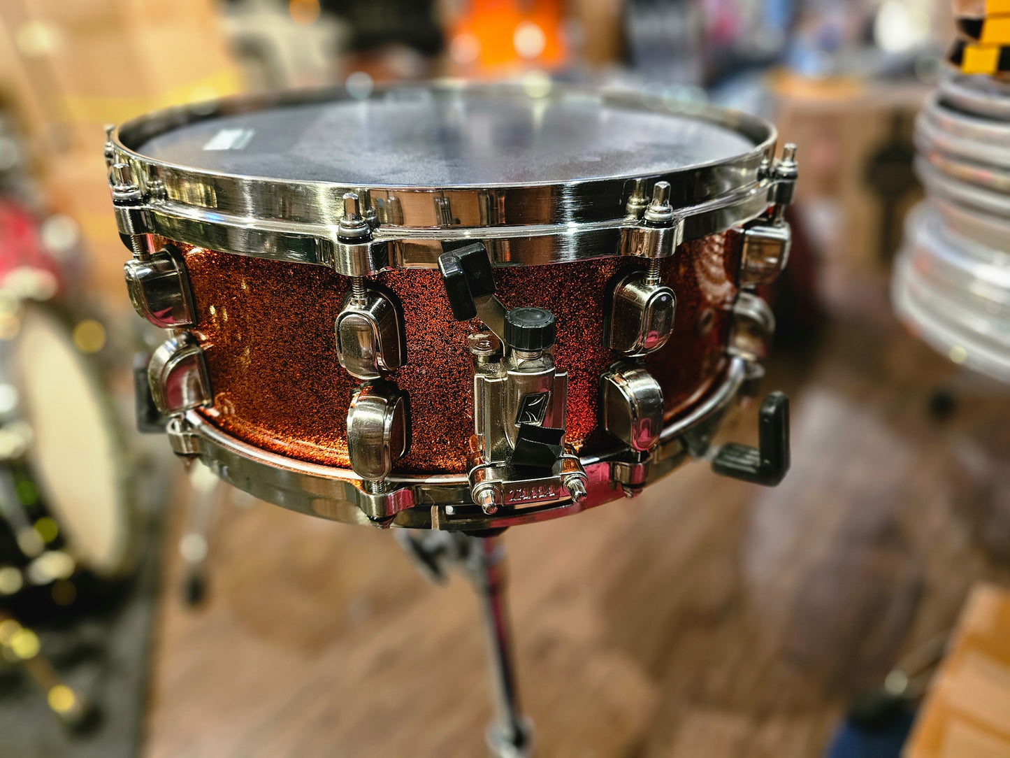Tama Starclassic Bubinga Marigold sparkle Japan era 14x5.5 snare drum