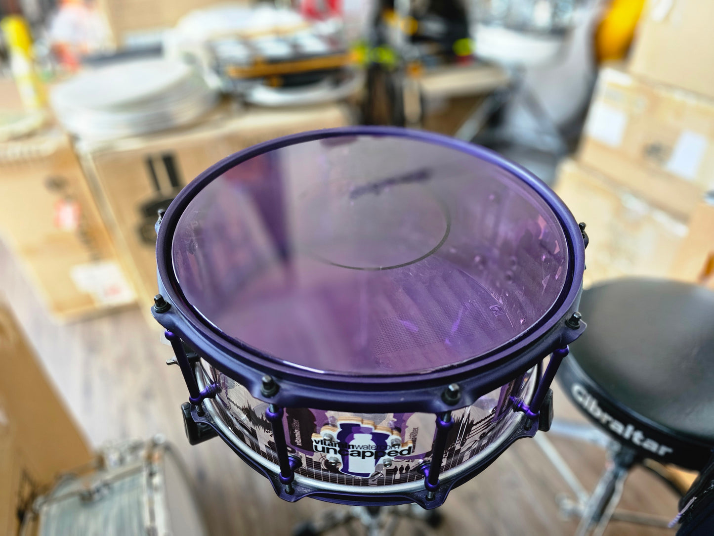 SJC custom acrylic 14x6.5 snare drum