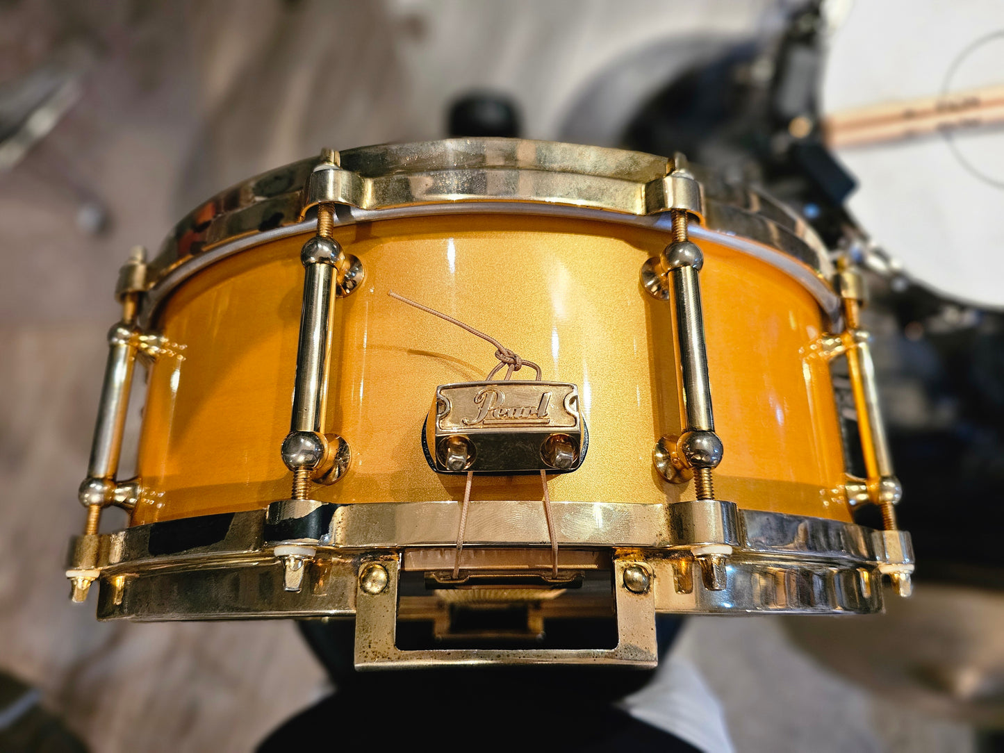 Pearl Masters custom limited Maple shell w/re-rings 14×5.5 snare drum