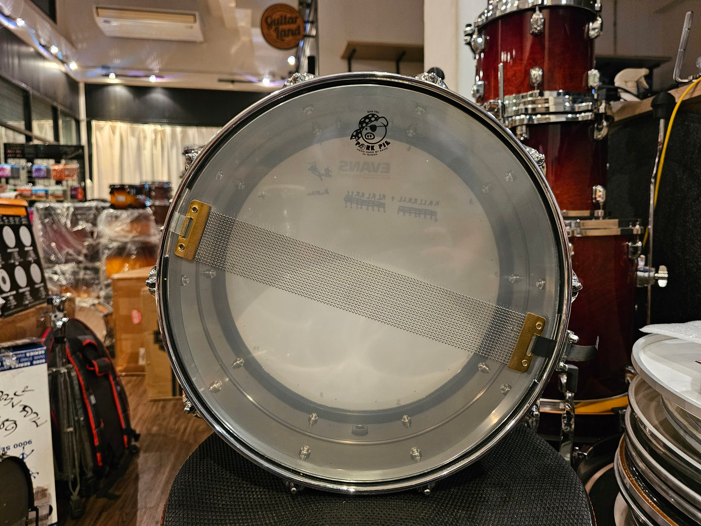 Pork Pie Big black brass shell 14x6.5 snare drum