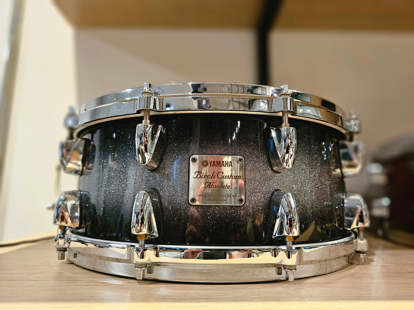 Yamaha Birch custom absolute MIJ 14x6 snare drum