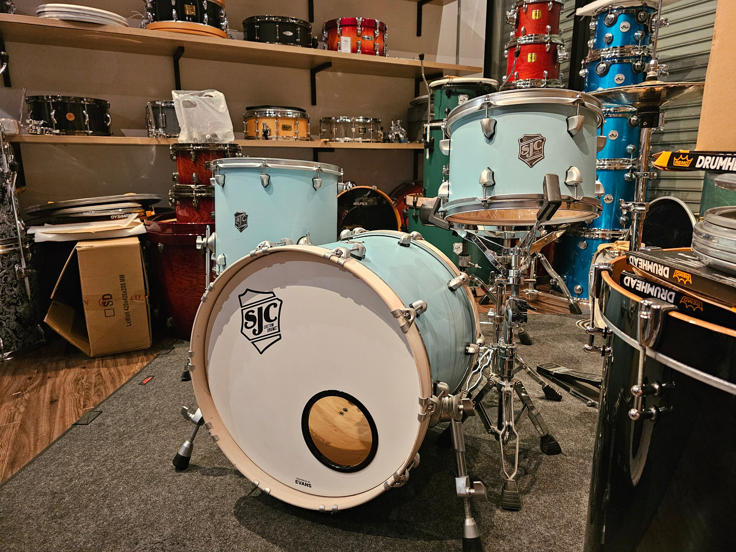 SJC custom Maple shell 3 pcs drums set