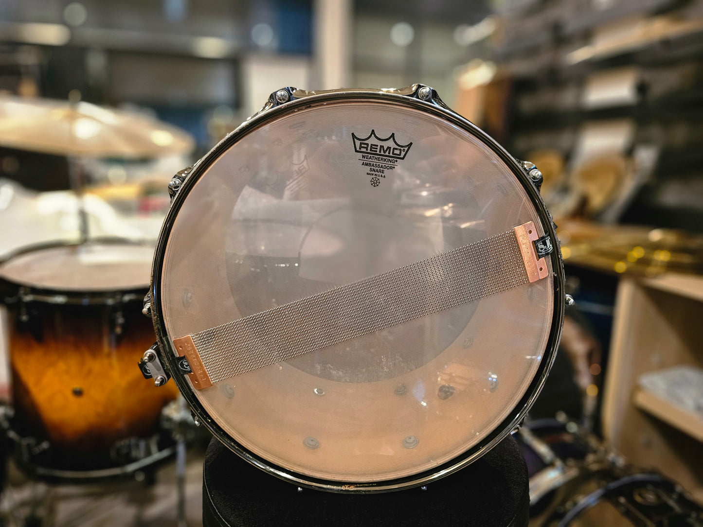 SJC custom V for Vendetta engraved 10-ply Maple 14x8 snare drum