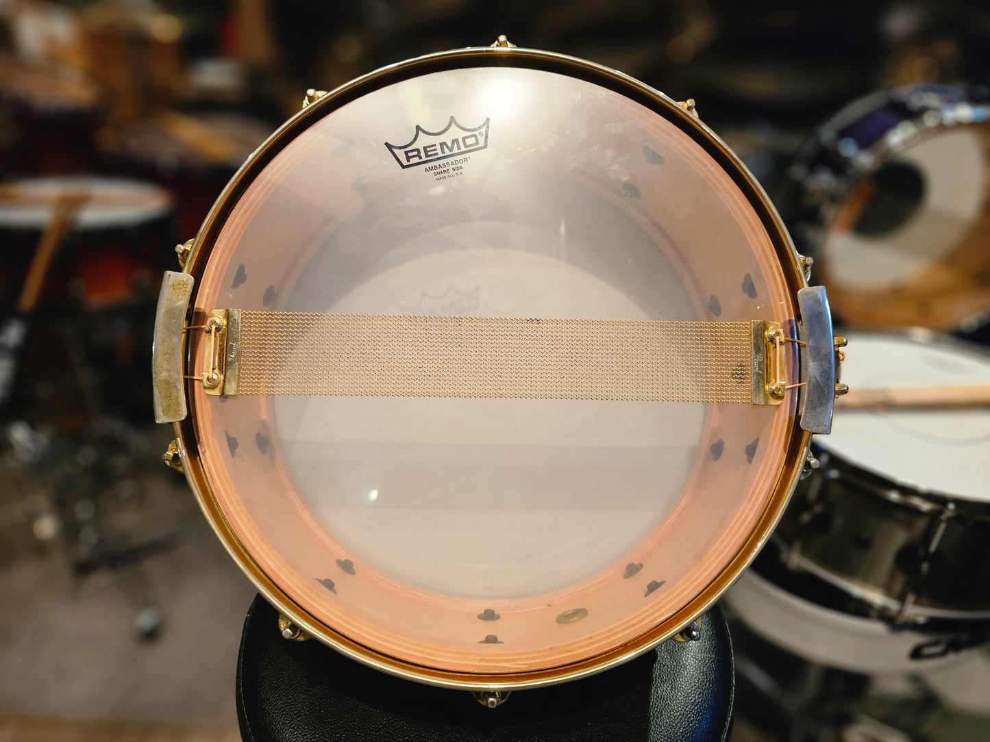 Pearl Masters custom limited Maple shell w/re-rings 14×5.5 snare drum