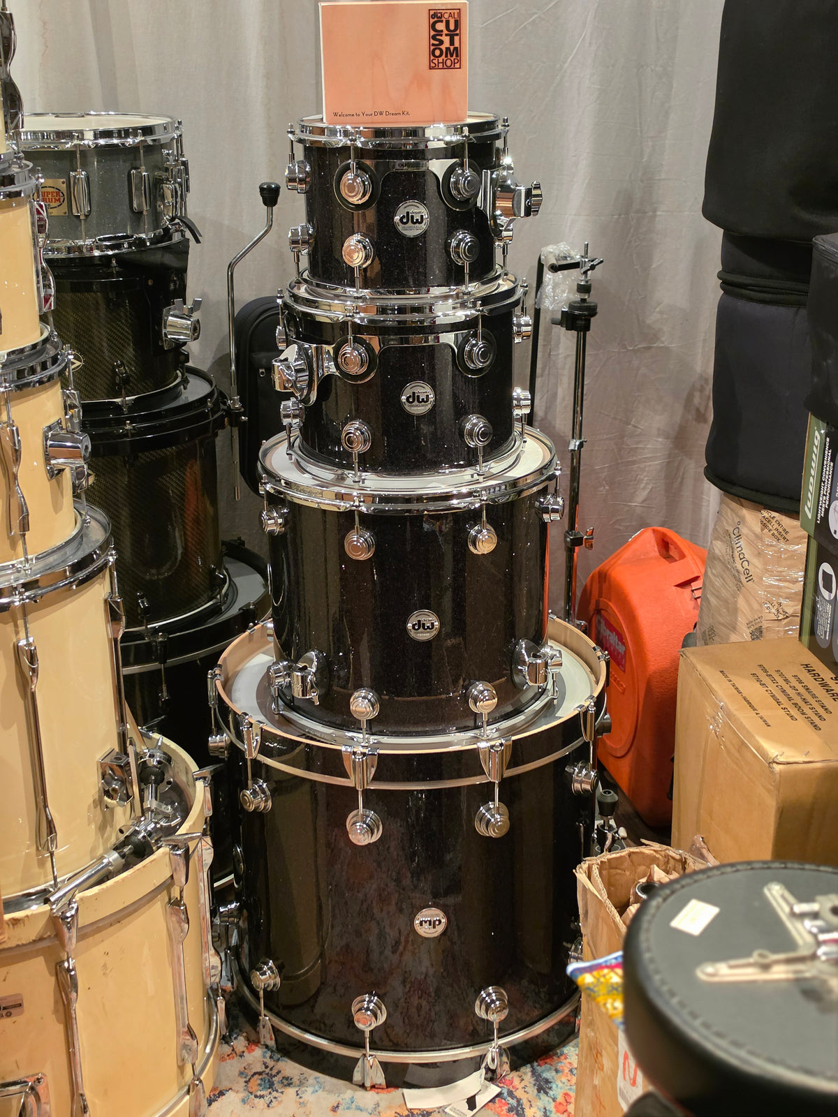 DW Collectors Pure Maple Black ice finishply 4 pcs. drums kit