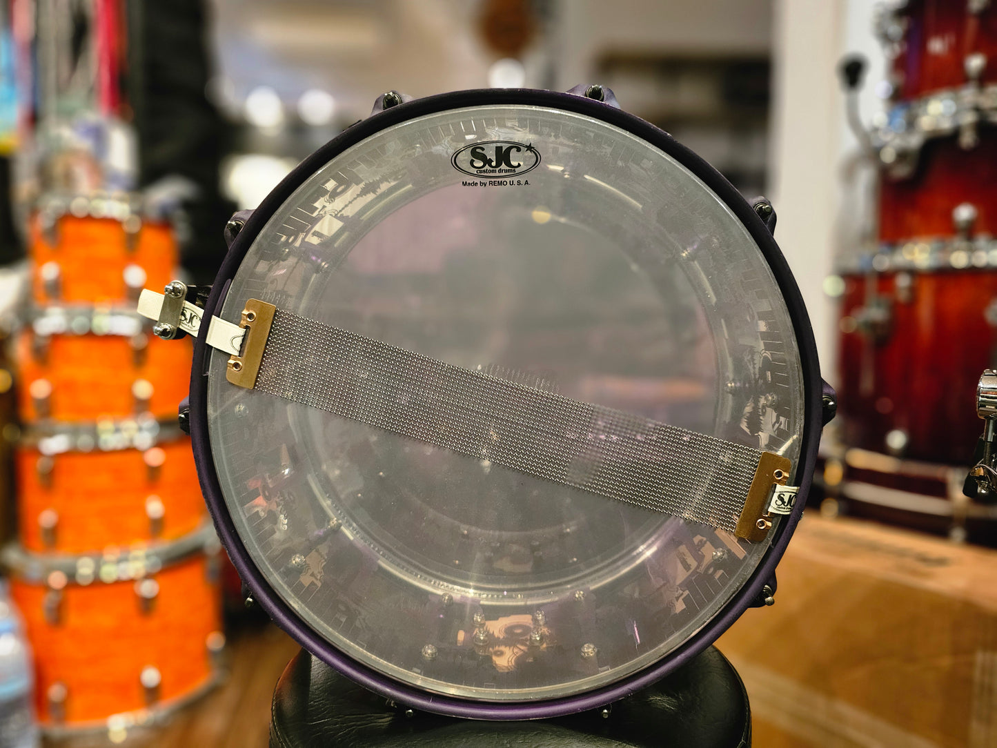 SJC custom acrylic 14x6.5 snare drum