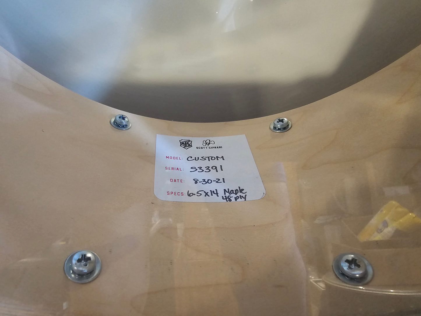 SJC custom 48-ply Maple shell 14x6.5 snare drum