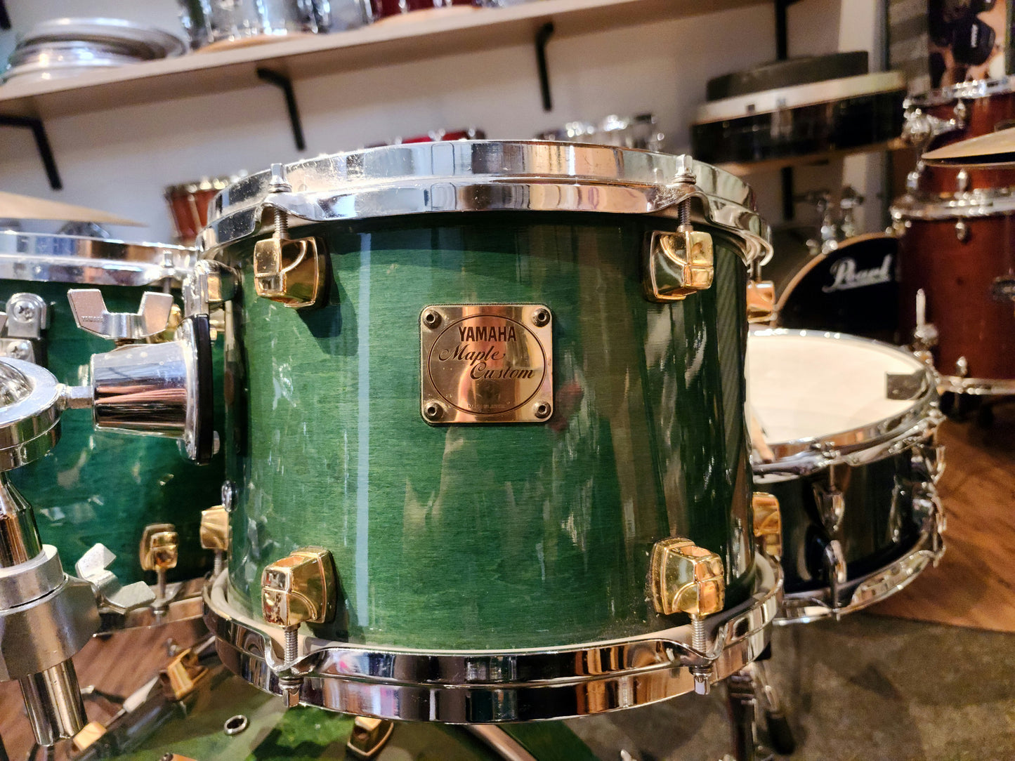 Yamaha Maple custom Emerald green drums set