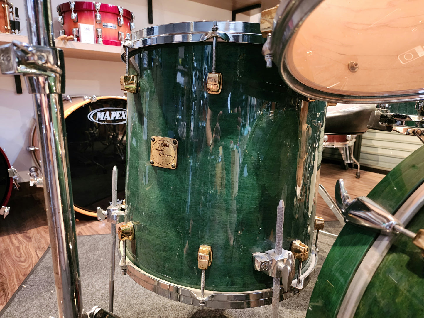 Yamaha Maple custom Emerald green drums set