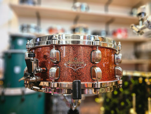 Tama Starclassic Bubinga Marigold sparkle Japan era 14x5.5 snare drum
