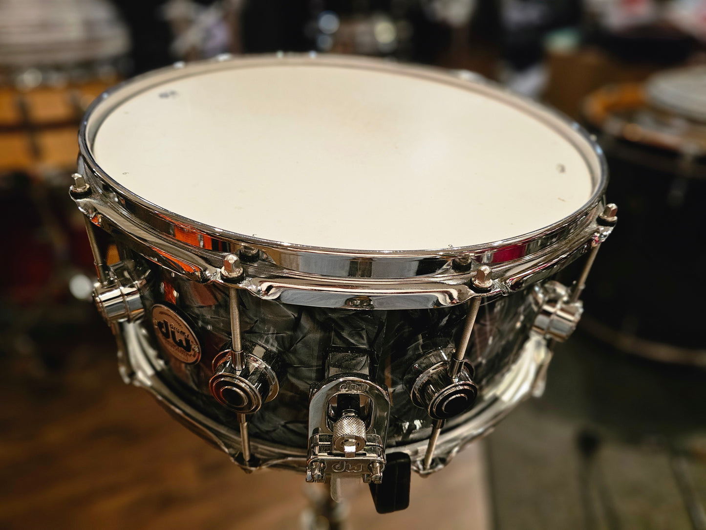 Dw Collectors Maple 10+6 ply Classic grey marine 14"x6.5" snare drum