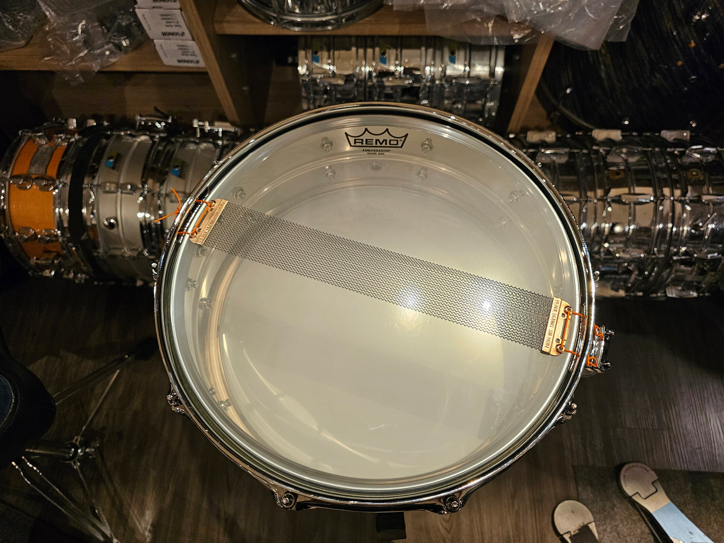 Pearl Sensitone heritage steel 14x5.5 snare drum