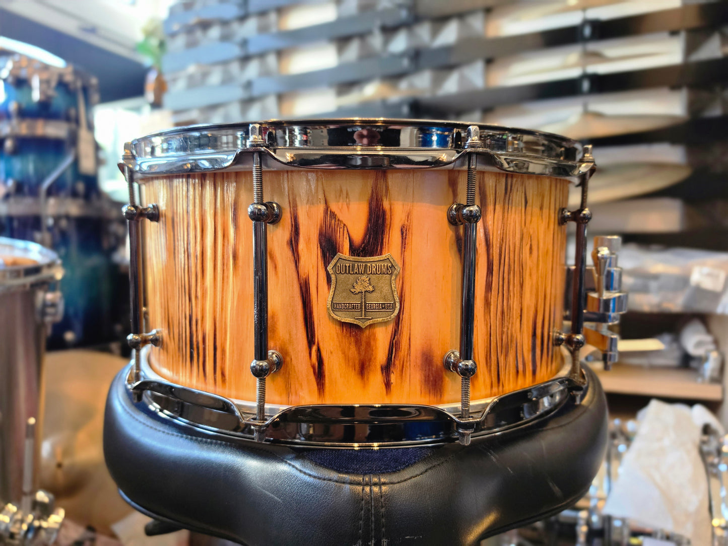 Outlaw Drums Heart Pine stave shell 14x6.5 snare drum