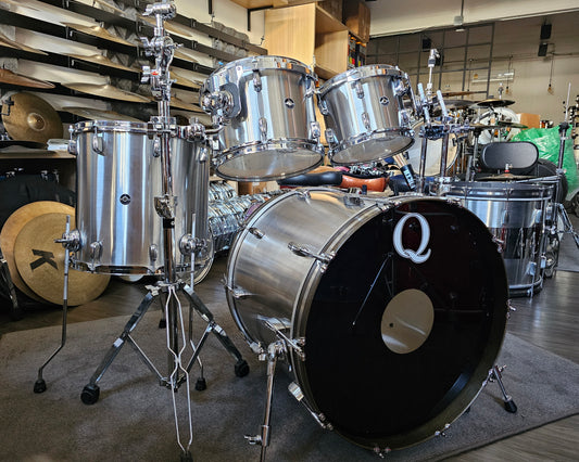 Q Drum Co. Stainless steel + Maple rings 4 pcs. drums kit