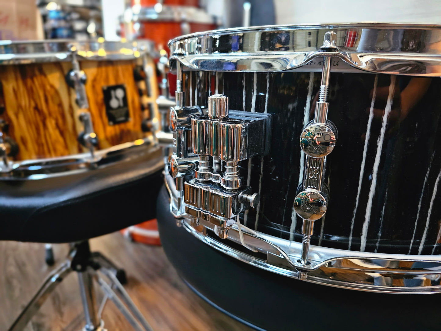 Sonor Prolite Ebony white stripes 14x6 snare drum