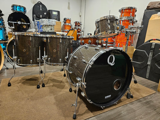 Q Drum Co custom Mahogany w/ Maple rings 4 pieces drums set