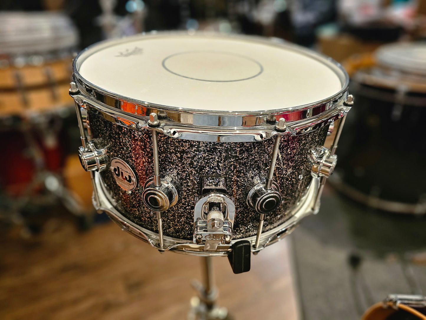 Dw Collectors Maple 10+6 ply Black galaxy 14x7 snare drum