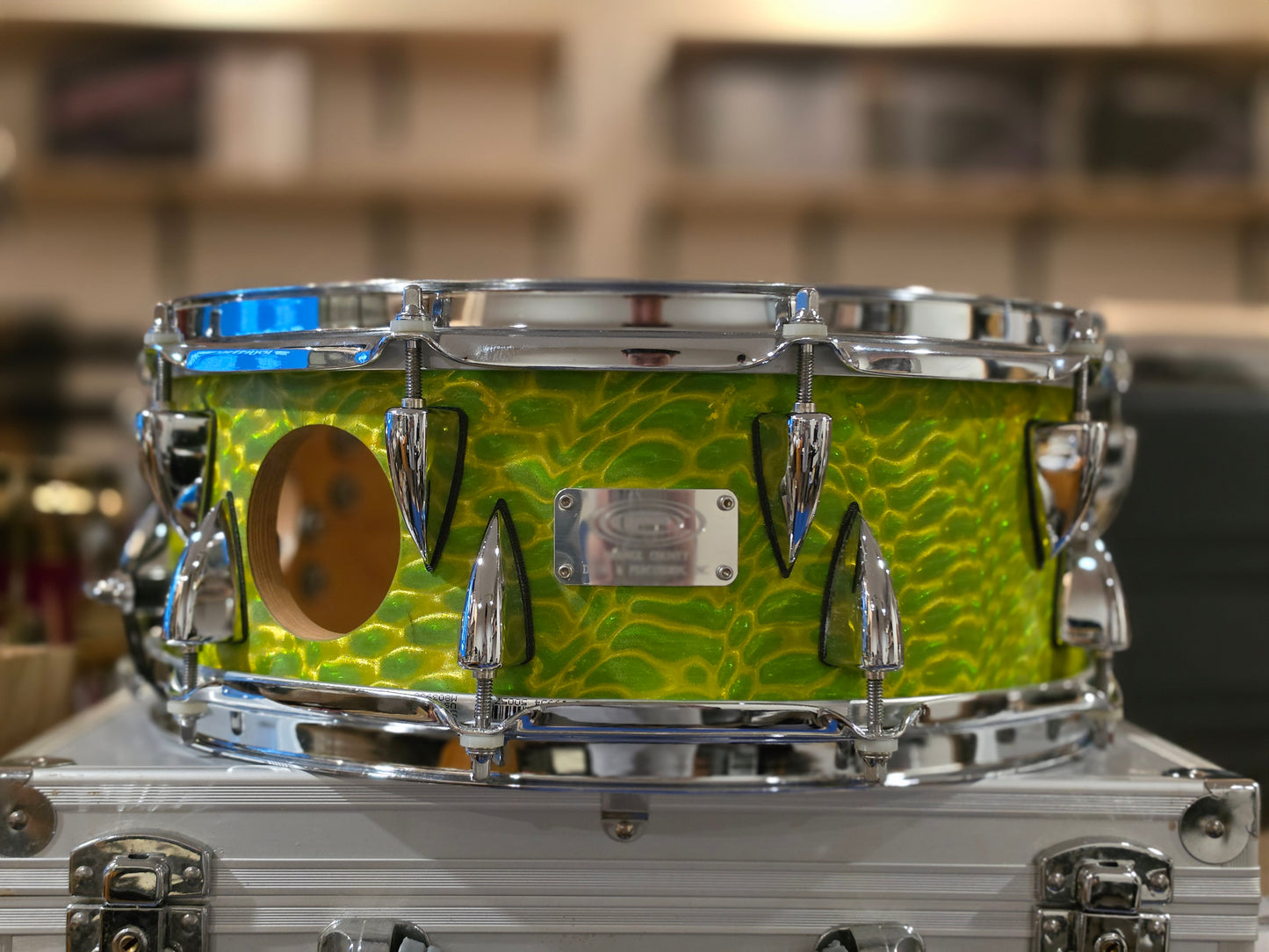 OCDP custom 3D Lime green Maple 20 ply 14x5.5 snare drum