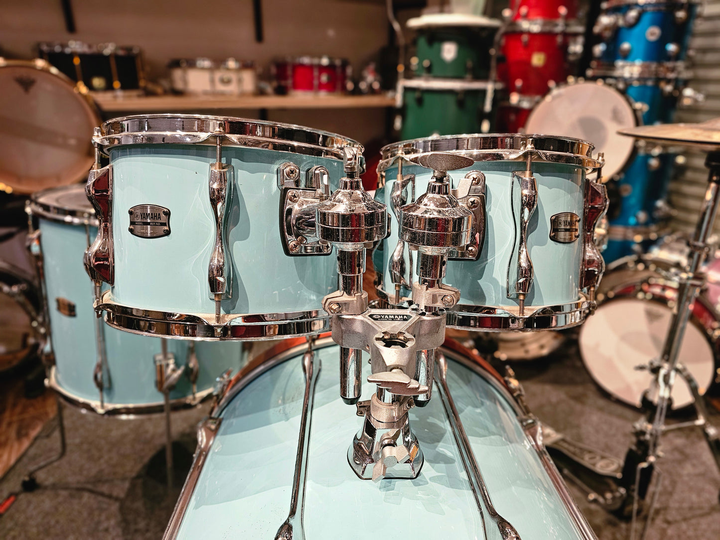 Yamaha Recording custom Surf green 4 pcs. drums set