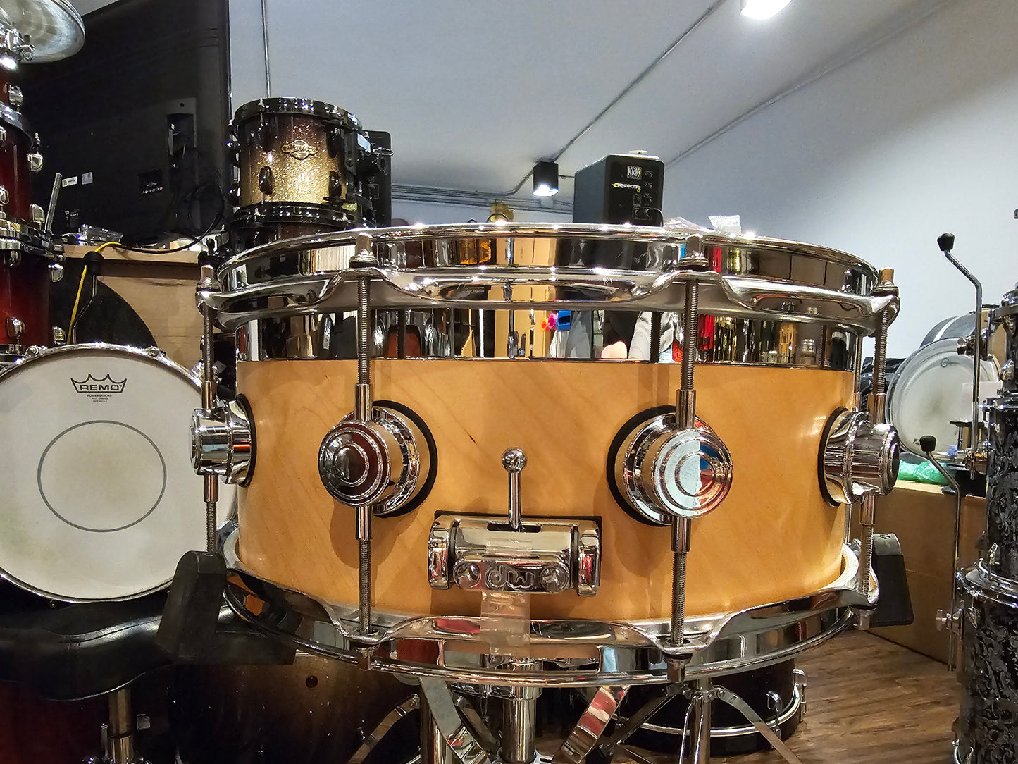 Dw Collectors Top edge series brass+Maple snare drum 14x6