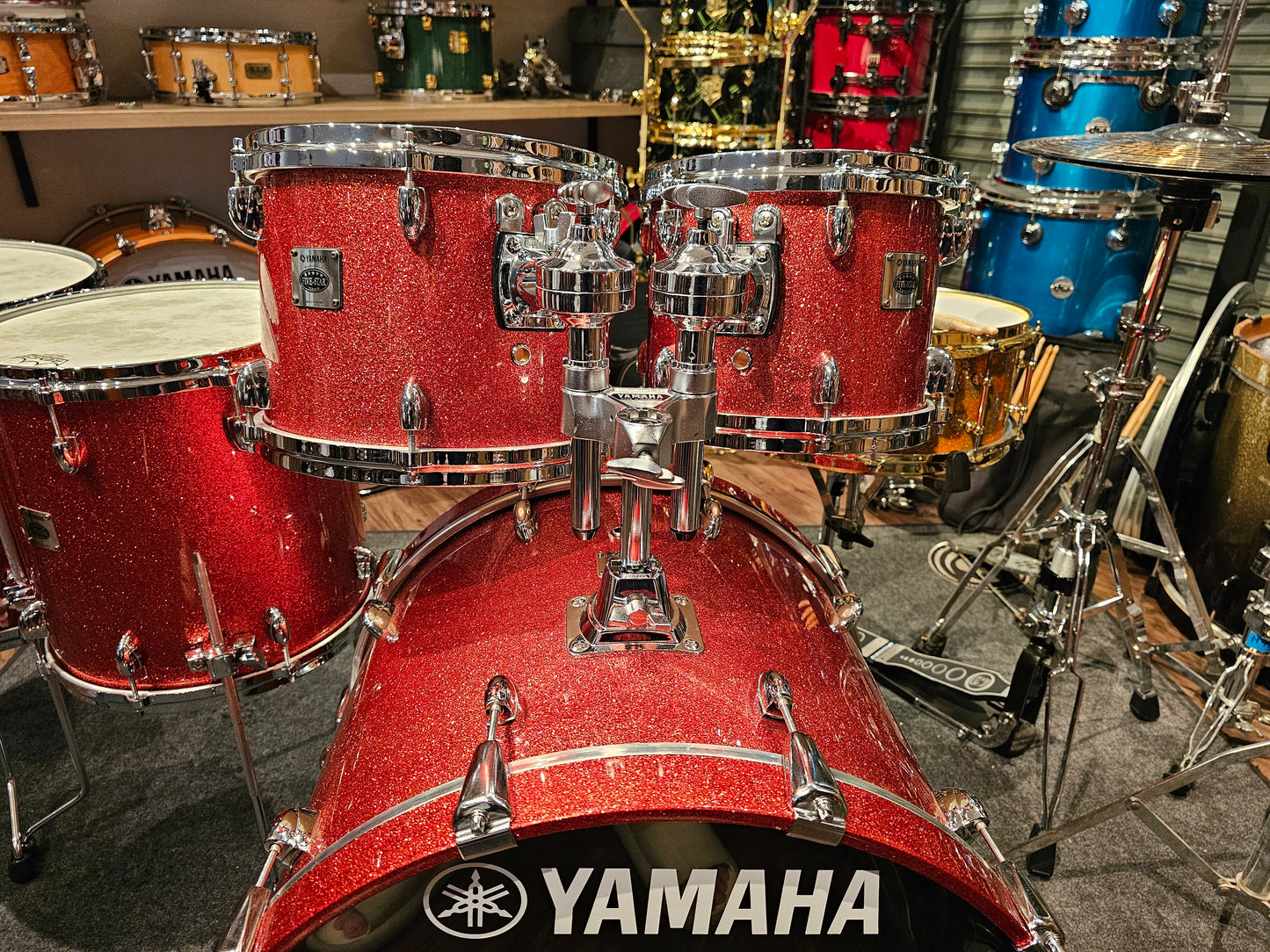 Yamaha Five star Oak custom Habanero sparkle MIJ 5 pcs. drums set