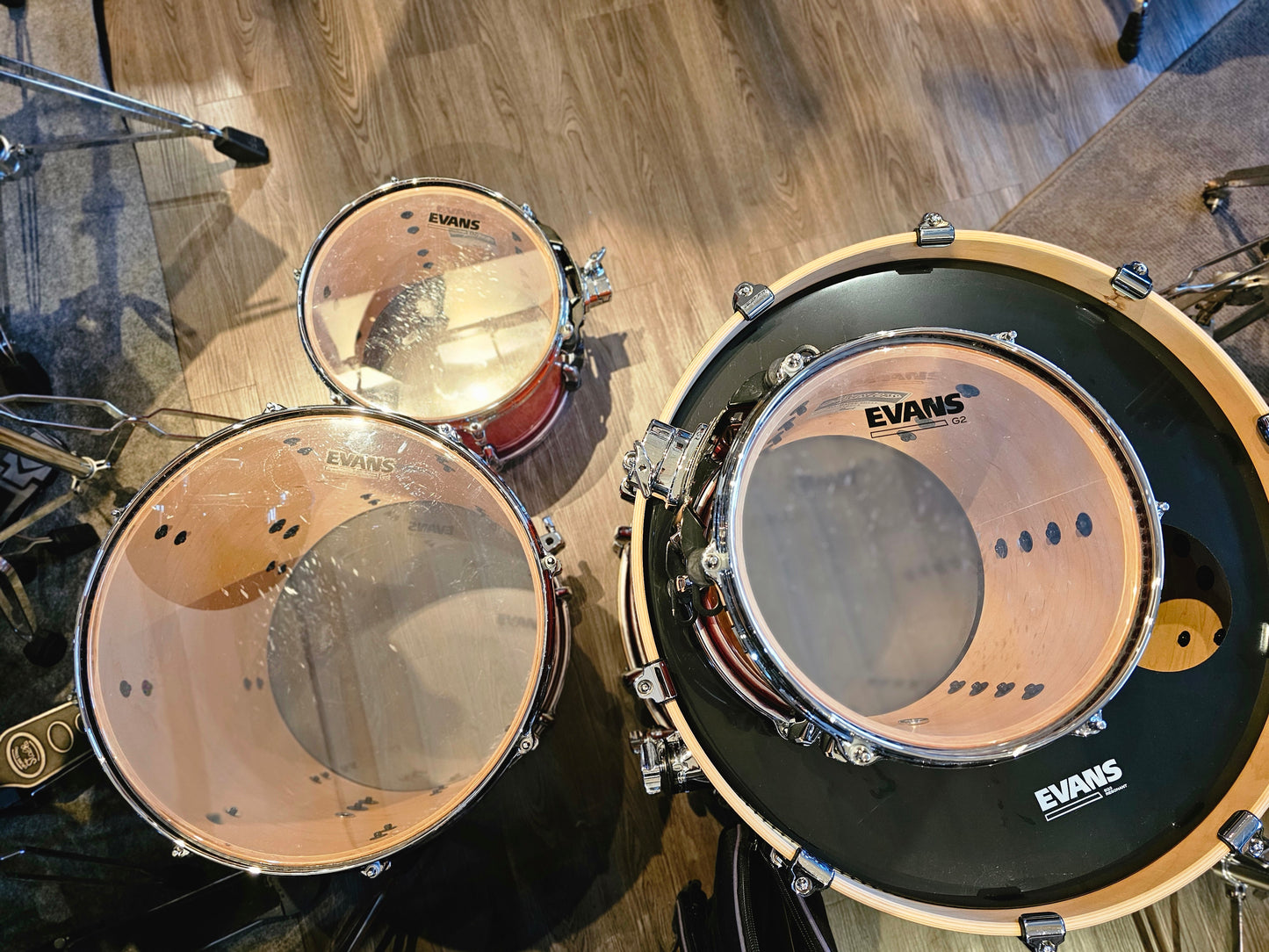 Pearl Masters MCX Quilted Bubinga sunburst 4 pieces drums kit