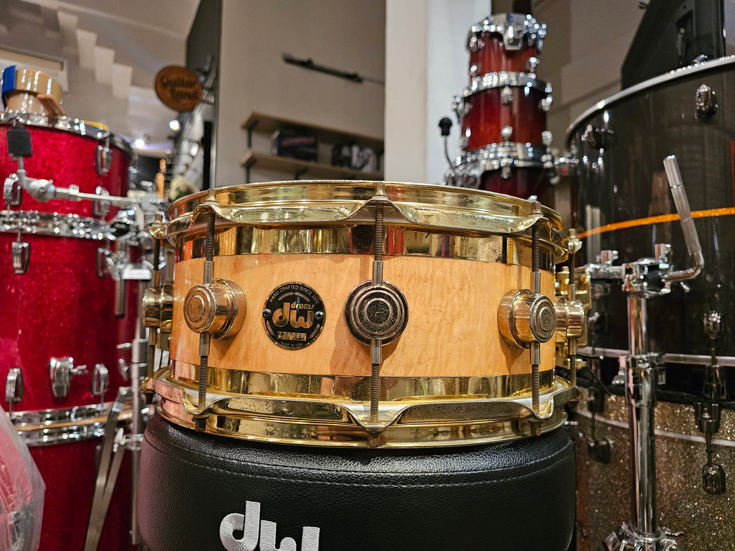 Dw Collectors Edge Maple/Brass shell 14x6 snare drum