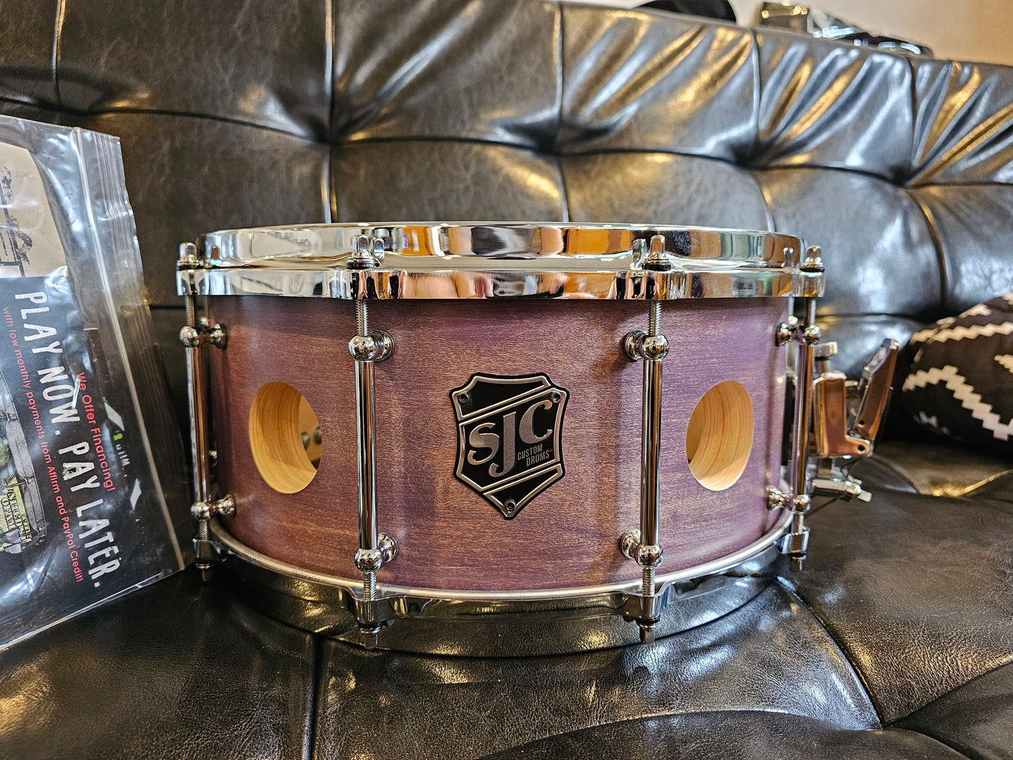 SJC custom made 48 plies Maple shell 14x6.5 snare drum