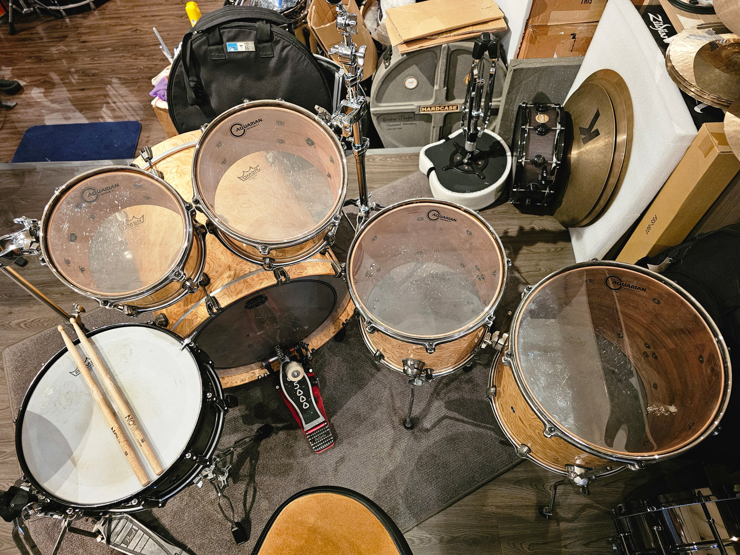 Mapex Saturn IV exotic Ash burl Maple/Walnut shell 5 pieces drums set