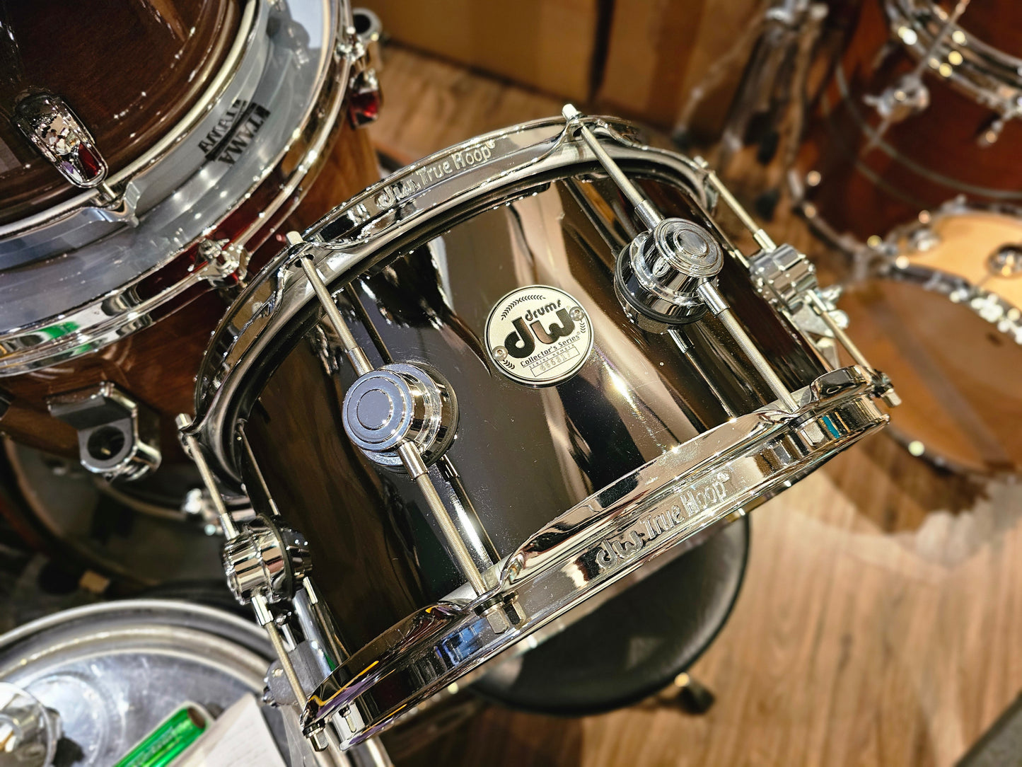 DW Collectors black nickel over brass 13x7 snare drum