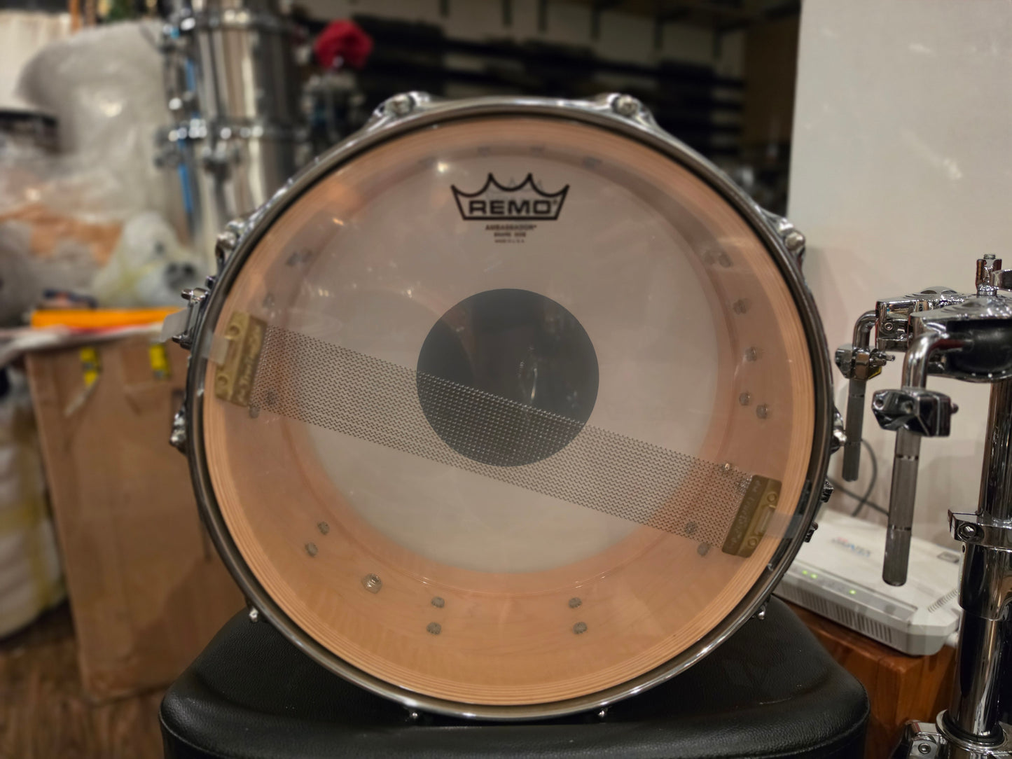 DW Collectors Maple 10+6 ply Natural satin 14x6 snare drum
