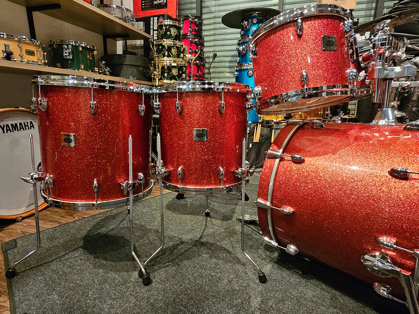 Yamaha Five star Oak custom Habanero sparkle MIJ 5 pcs. drums set