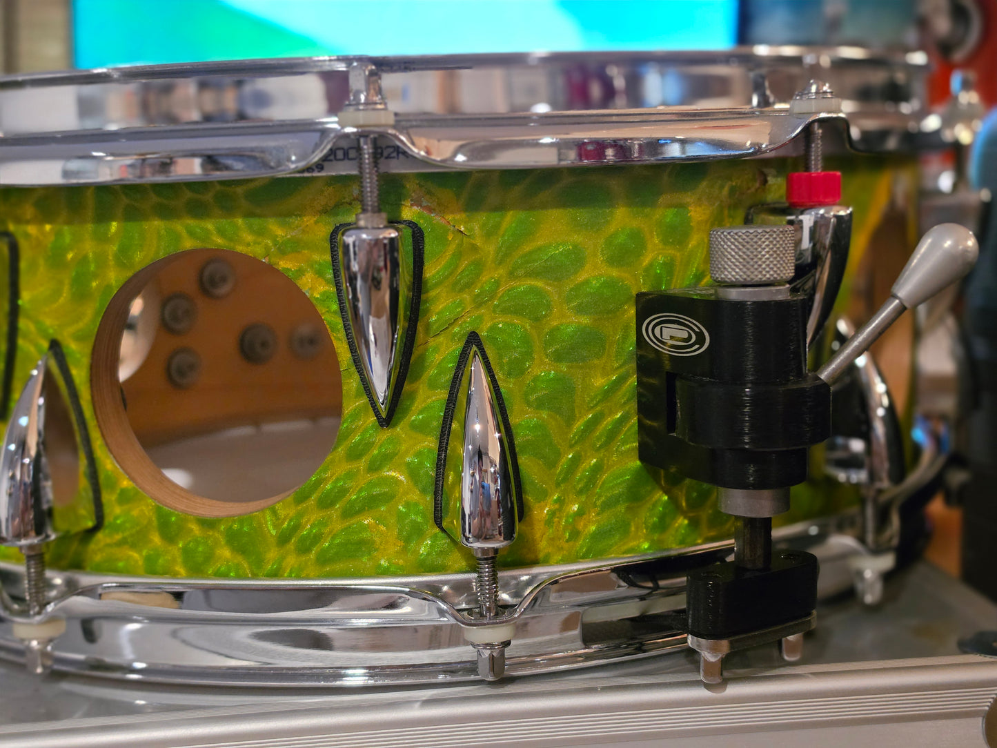 OCDP custom 3D Lime green Maple 20 ply 14x5.5 snare drum