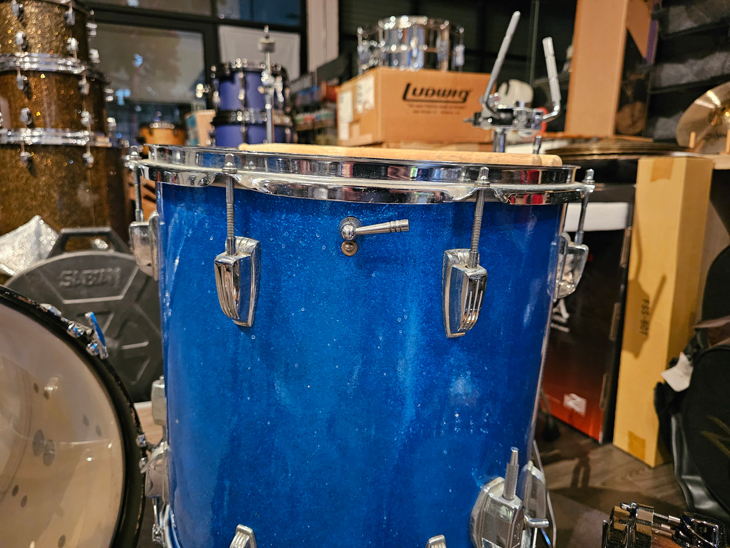 Ludwig vintage 60's Blue sparkle 3-piece drums kit