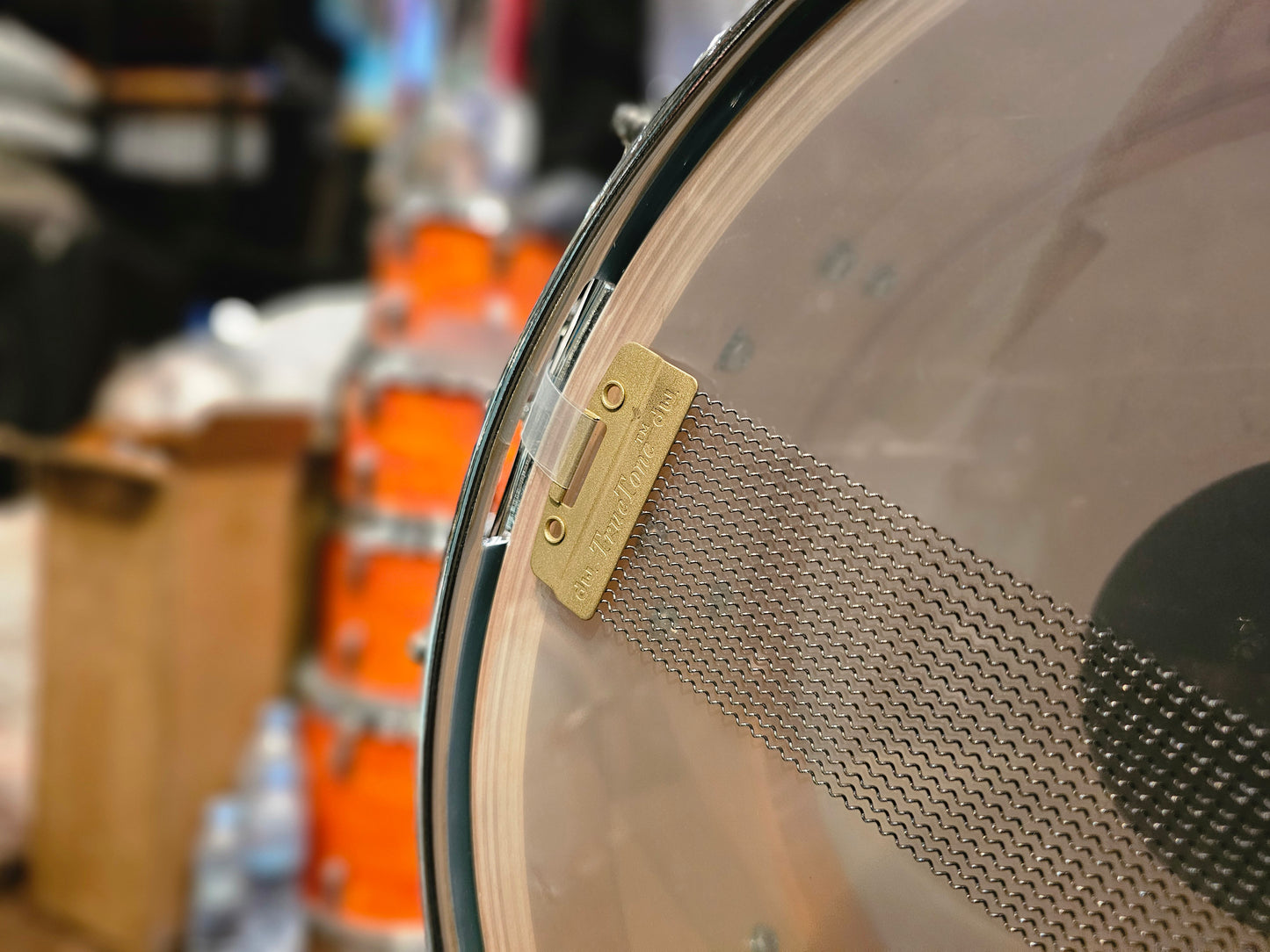 Dw Collectors Maple 10+6 ply Pale blue oyster 14x6.5 snare drum