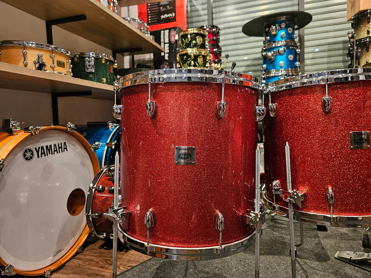 Yamaha Five star Oak custom Habanero sparkle MIJ 5 pcs. drums set