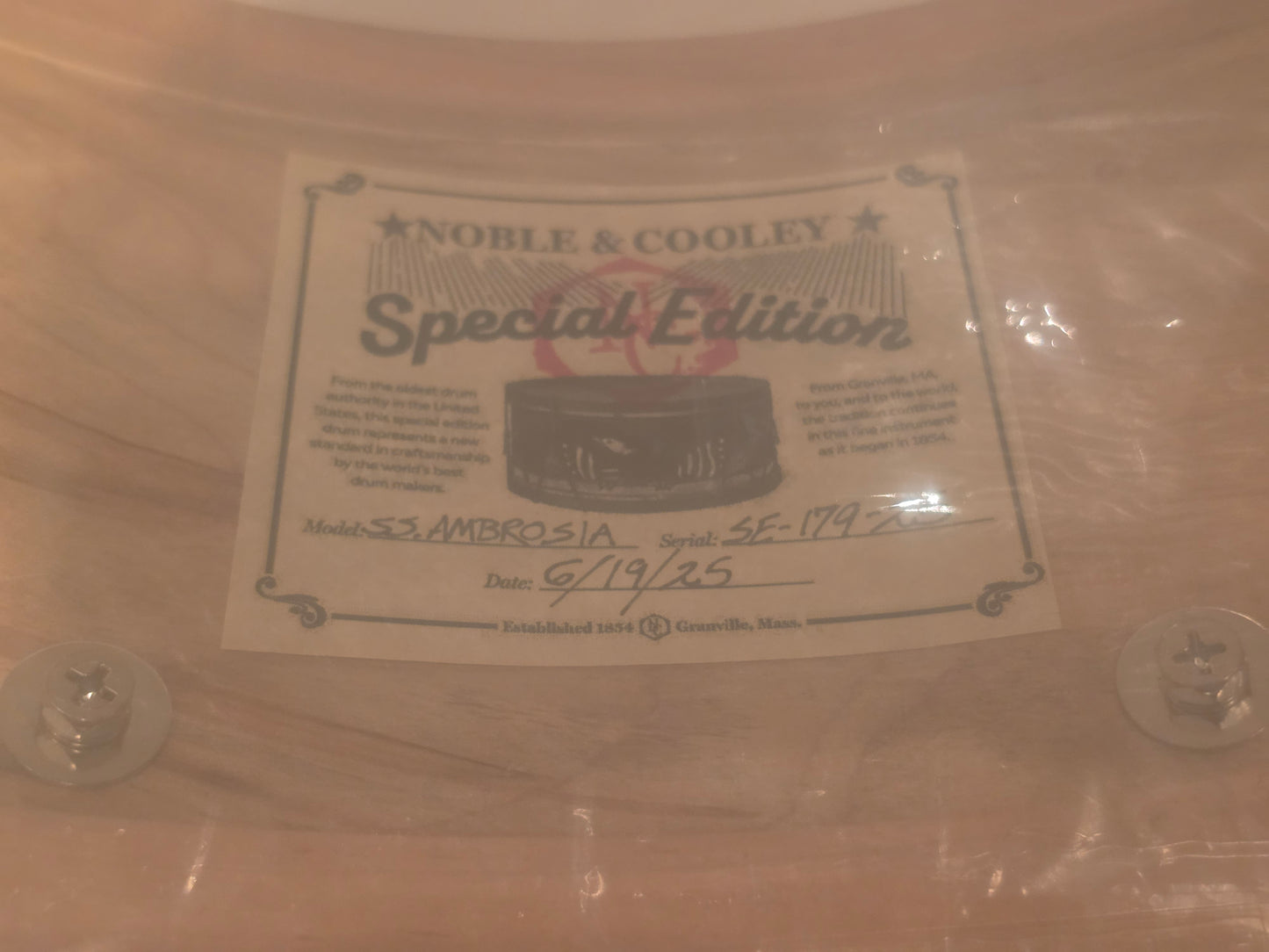 Noble & Cooley NC SS classic special edition Ambrosia Maple 14x6 snare drum (20 limited)