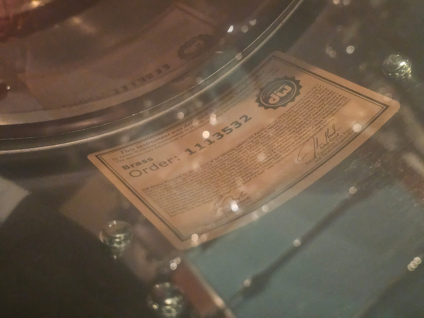 DW Collectors black nickel over brass 13x7 snare drum