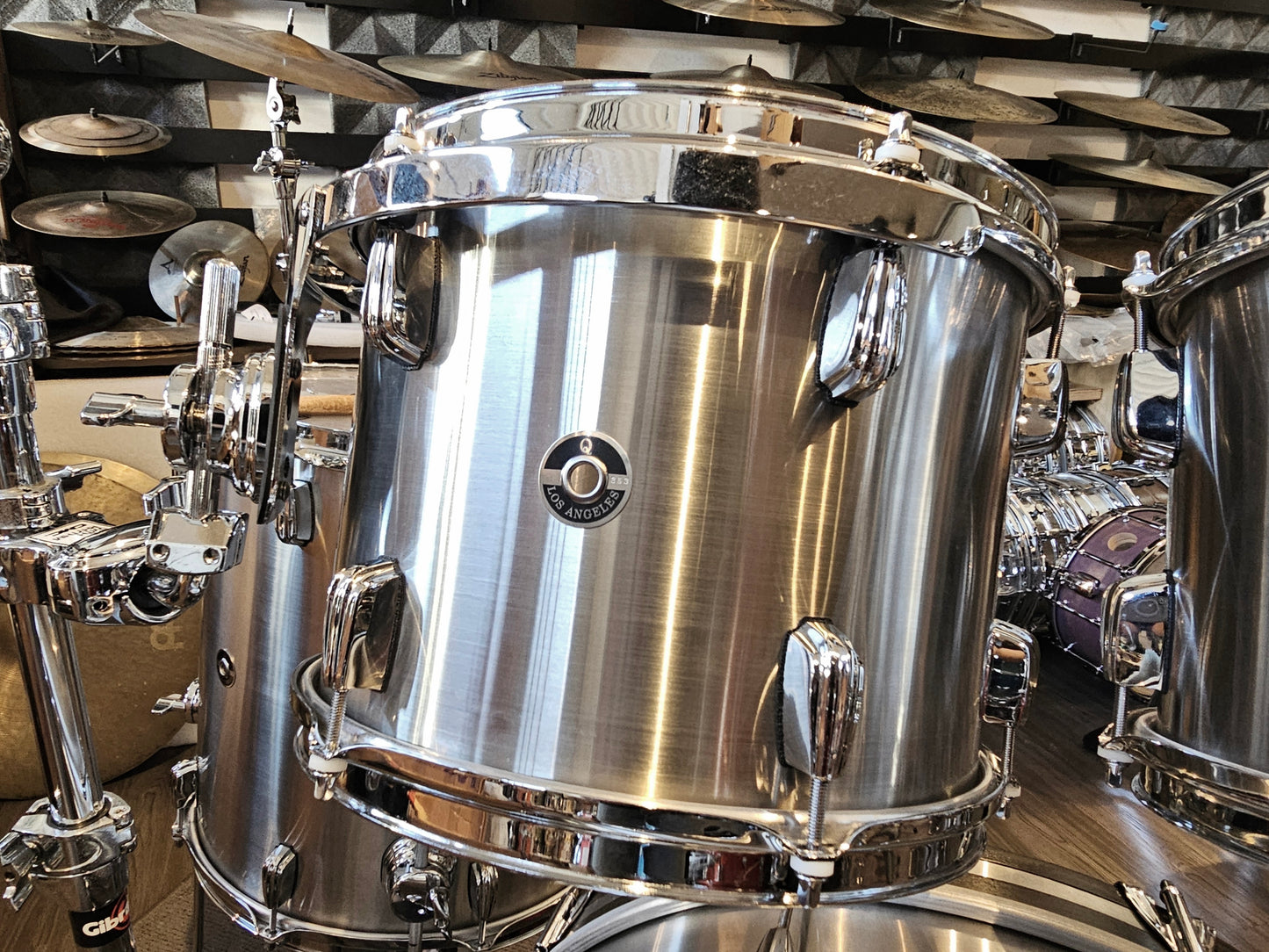 Q Drum Co. Stainless steel + Maple rings 4 pcs. drums kit