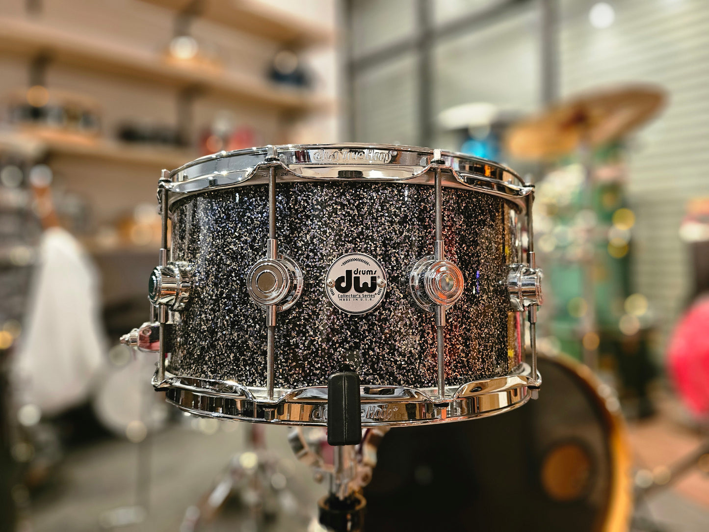 Dw Collectors Maple 10+6 ply Black galaxy 14x7 snare drum