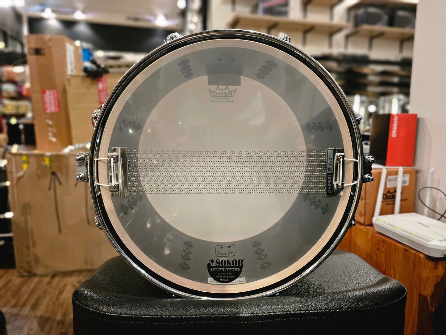 Sonor SQ2 Heavy Maple Ebony white stripes 13x7 snare drum