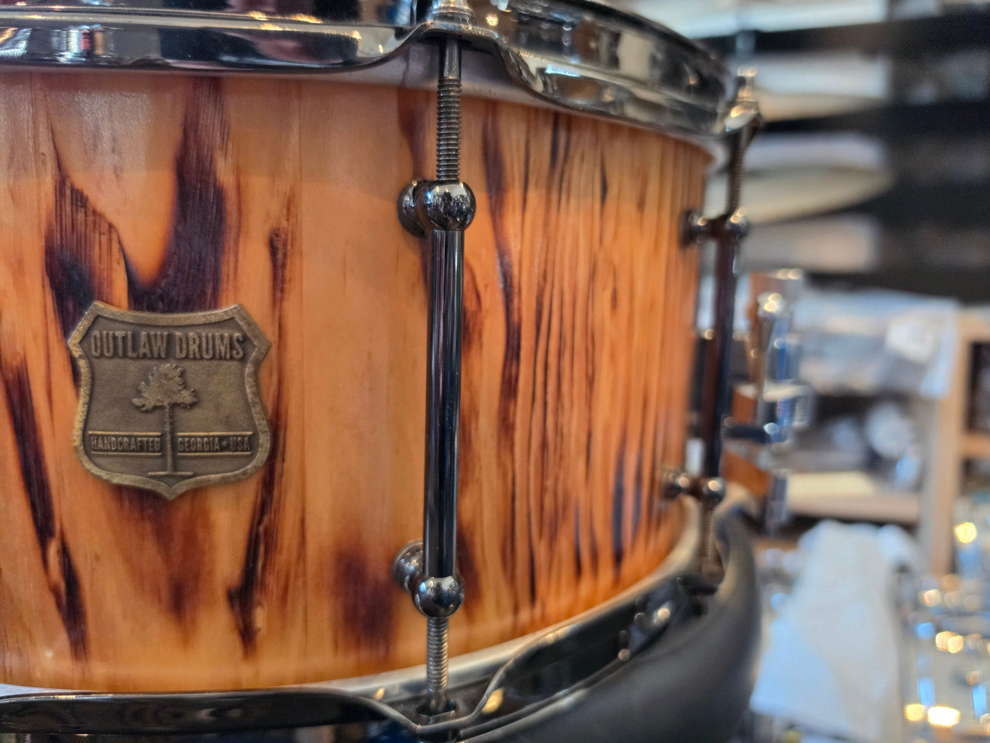 Outlaw Drums Heart Pine stave shell 14x6.5 snare drum