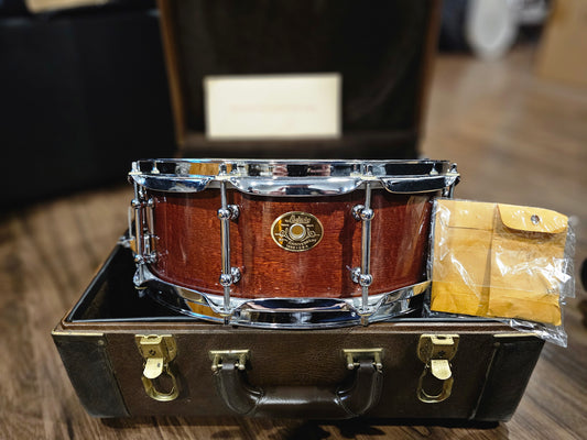 Ludwig 90th anniversary exotic 14x5 snare drum w/ leather hard case