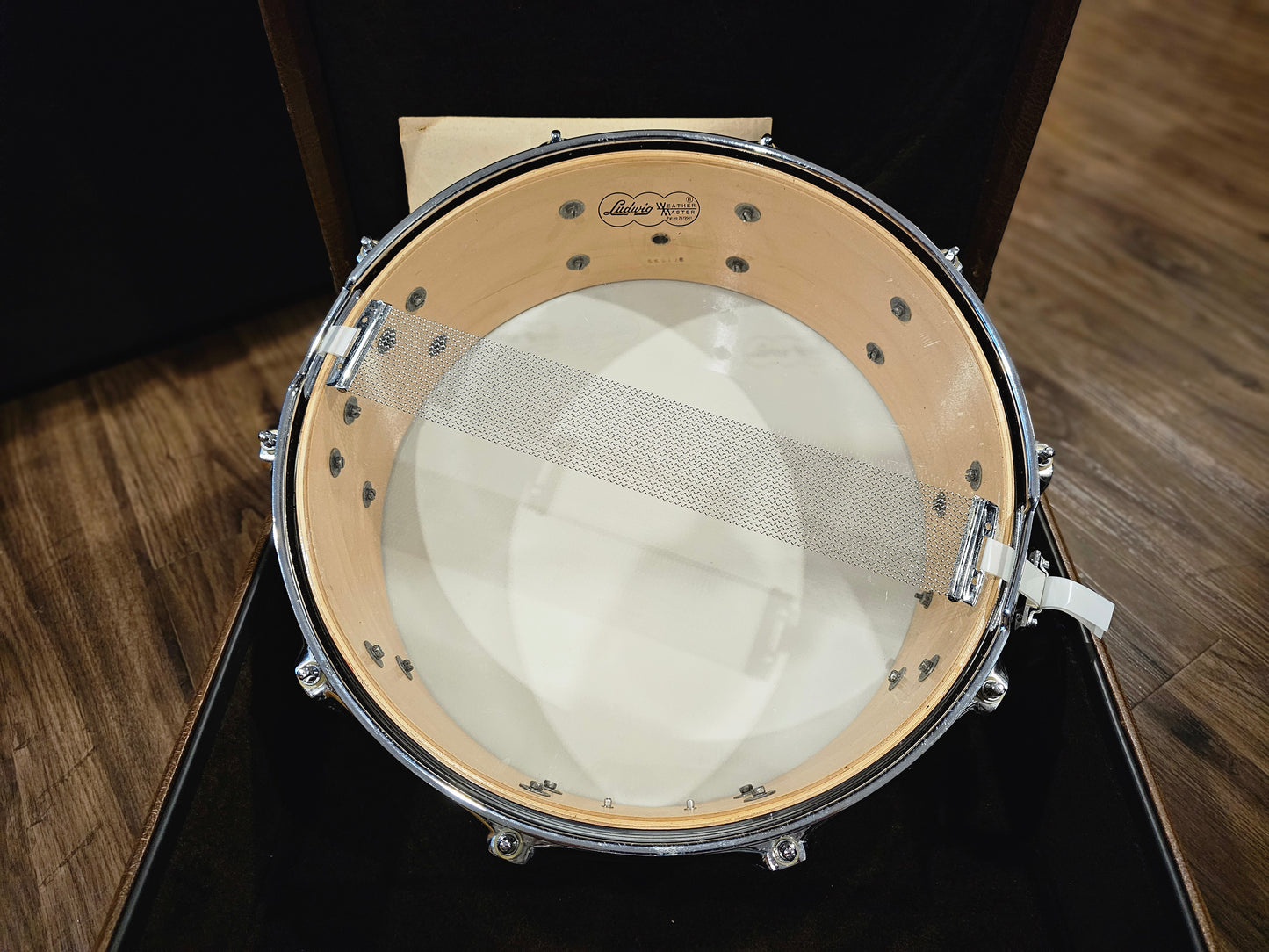 Ludwig 90th anniversary exotic 14x5 snare drum w/ leather hard case