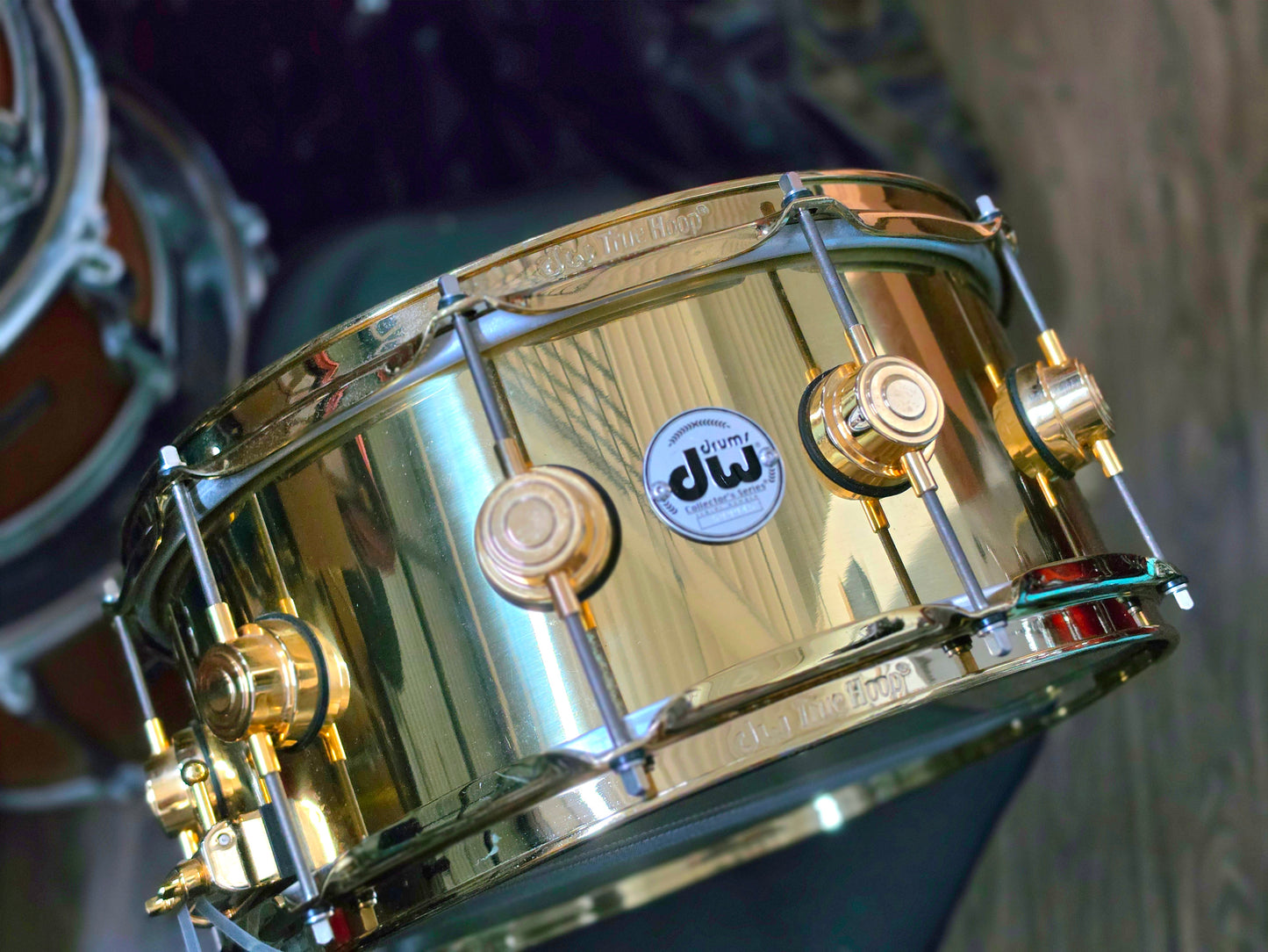 DW Collectors bell brass 3.0mm w/gold hardware 14x6.5 snare drum