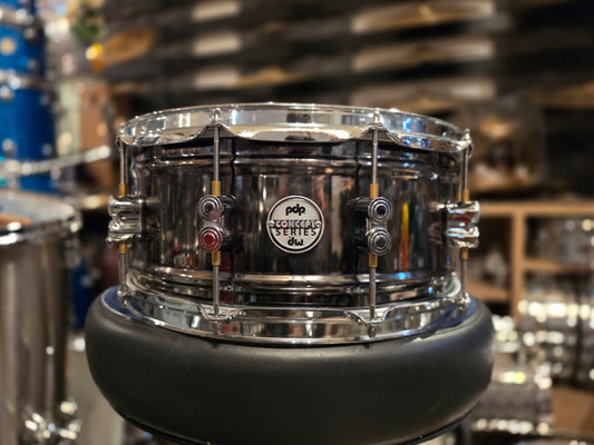 PDP by DW Concept black nickel over steel 14x6.5 snare drum