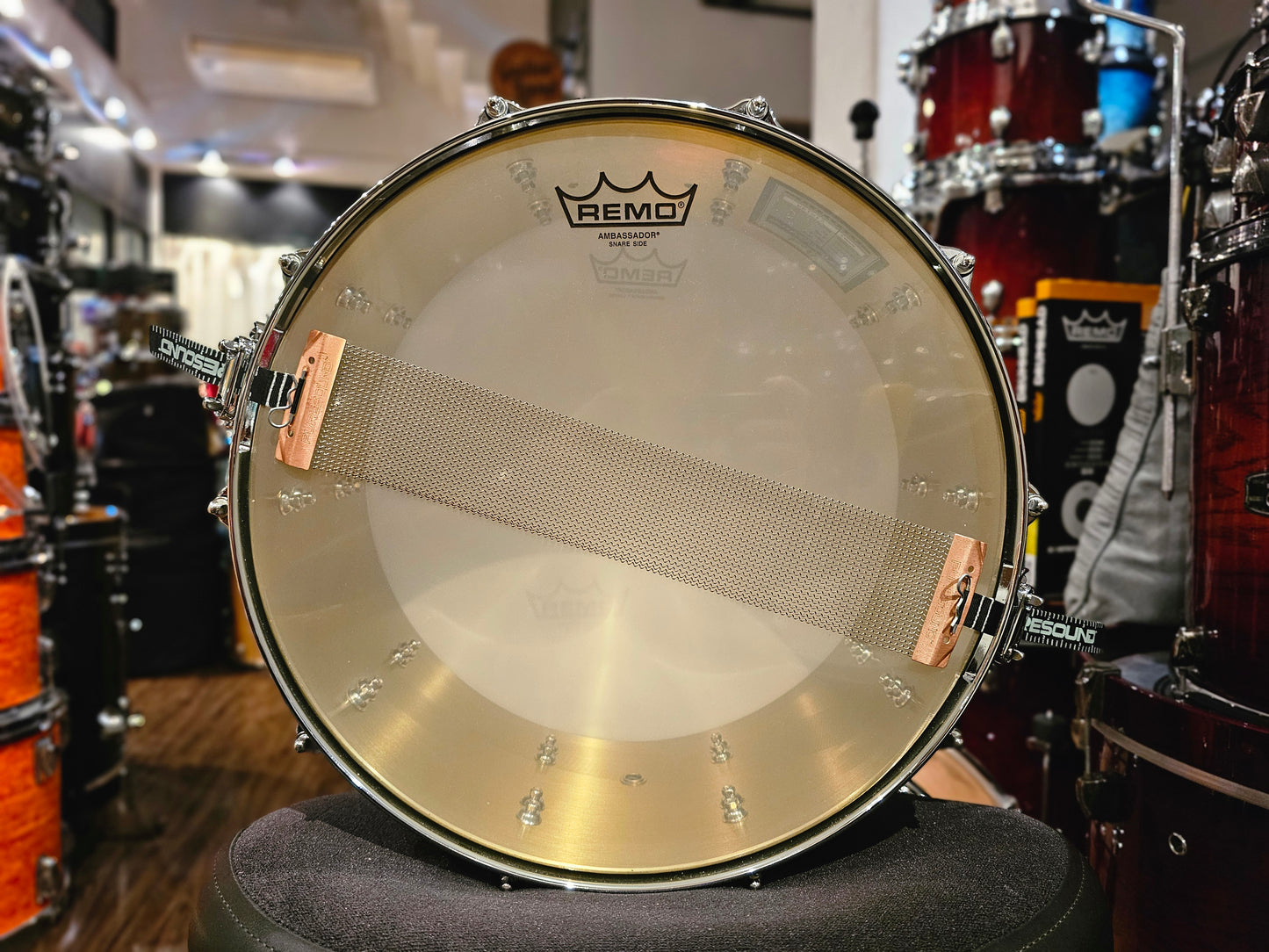 Pearl Reference one brass 14x6.5 snare drum